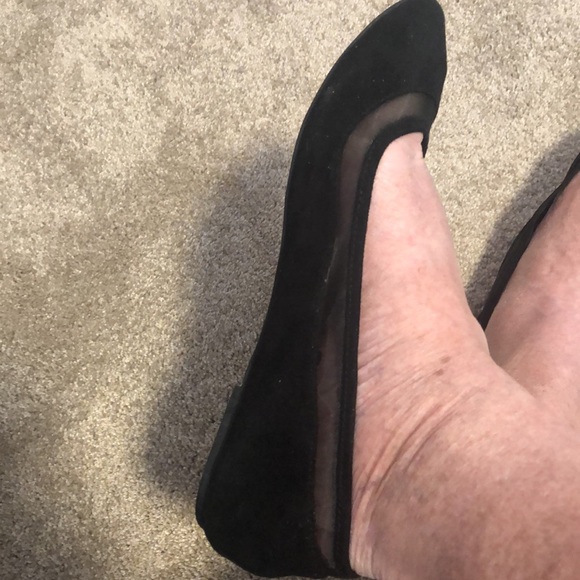 Torrid 10w Ballet Flats Mesh Faux Suede Black Almond Toe - Picture 8 of 8